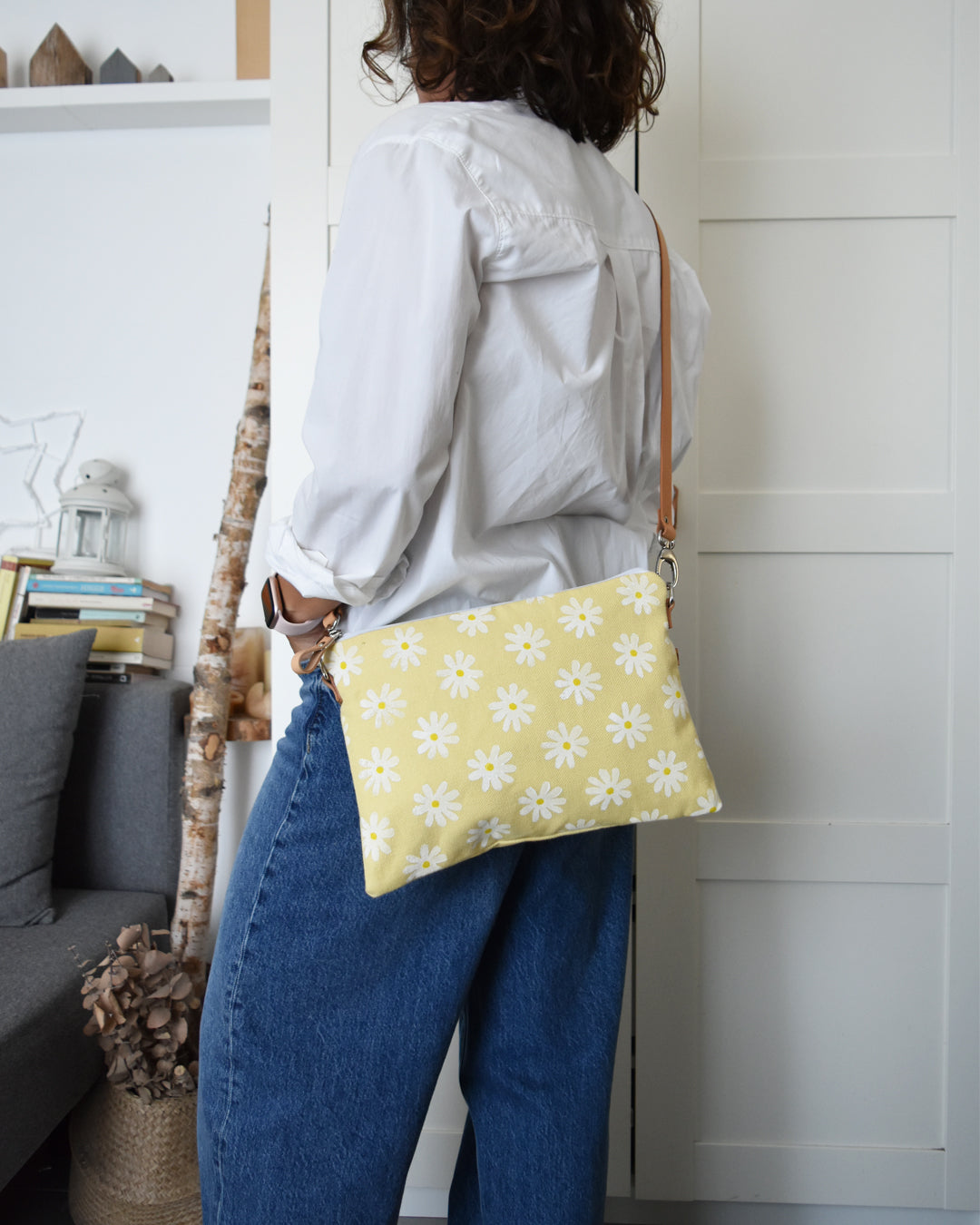 PRE ORDINE Pochette maxi VANIGLIA - giallo canarino margherite