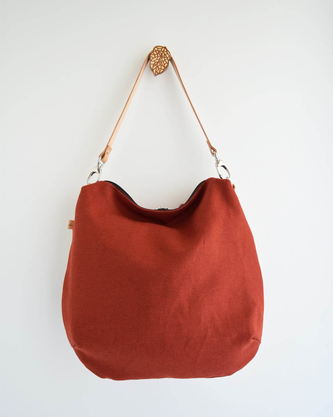 Borsa hobo bag TILIA - geometrica terra cotta + caramello + avena