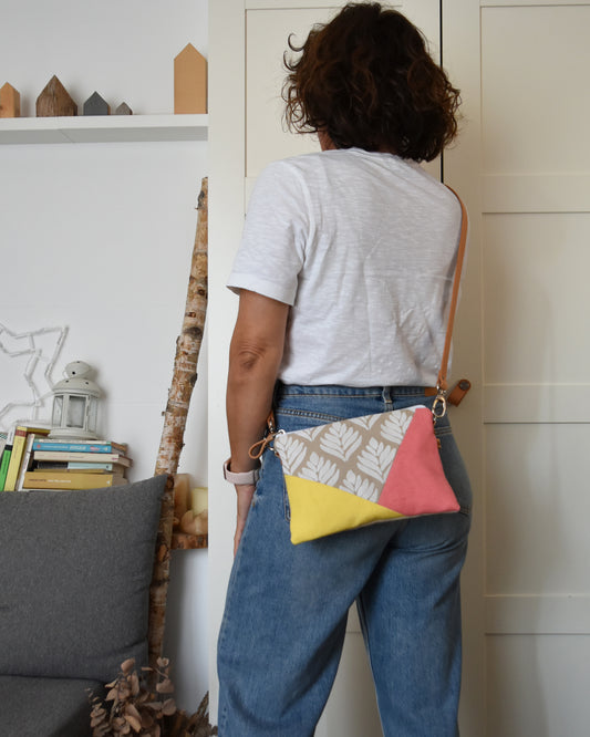 Tracollina GELSOMINO stampa achillea avena, giallo, rosa