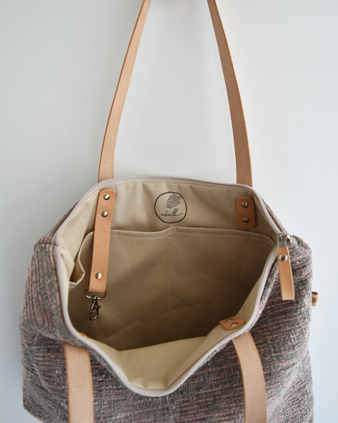 borsa a spalla FLOX T essenziale grigio e rosa