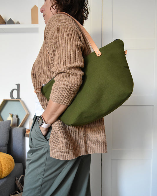Borsa a spalla CYCAS essenziale verdone