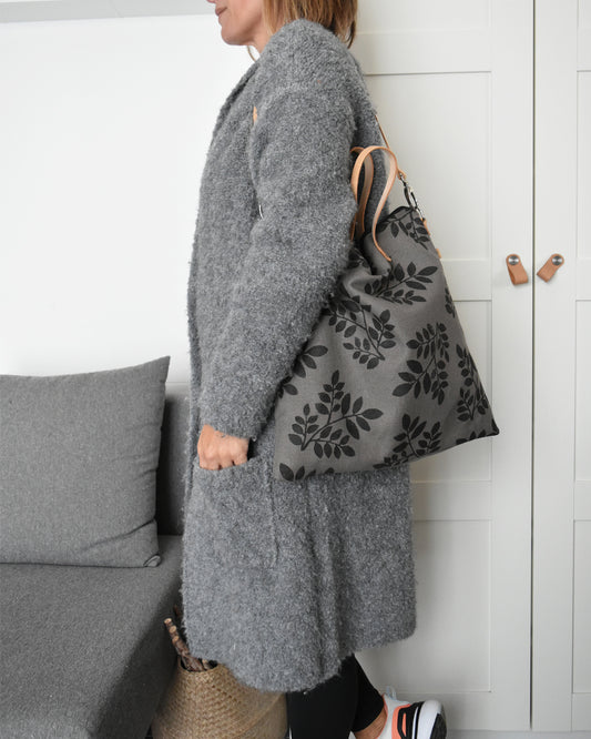 Borsa QUADRIFOGLIO grafite foliage