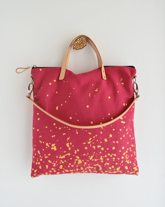 Borsa QUADRIFOGLIO magenta gocce oro