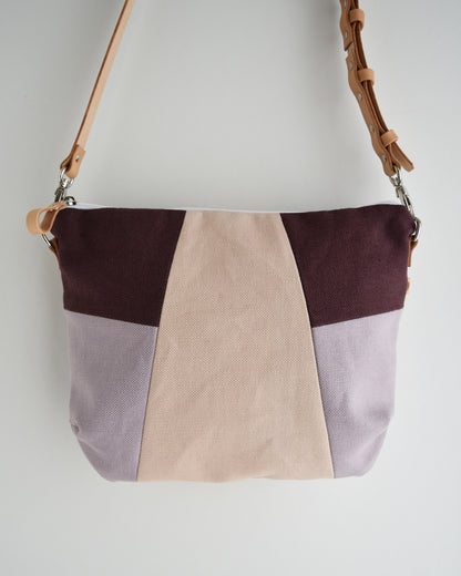 Tracolla CALATEA geometrica cipria + lilla + prugna