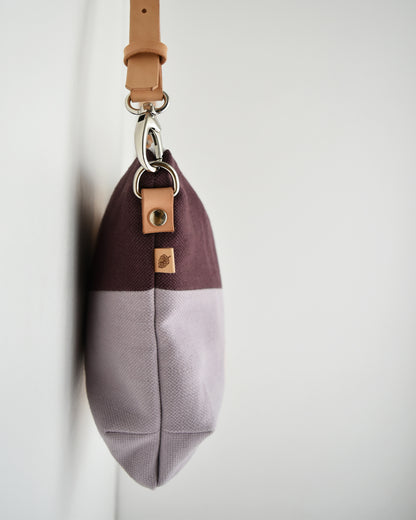 Tracolla CALATEA geometrica cipria + lilla + prugna