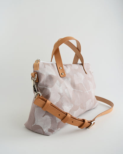 Borsa bauletto CANNELLA fiore di loto gingko bianco