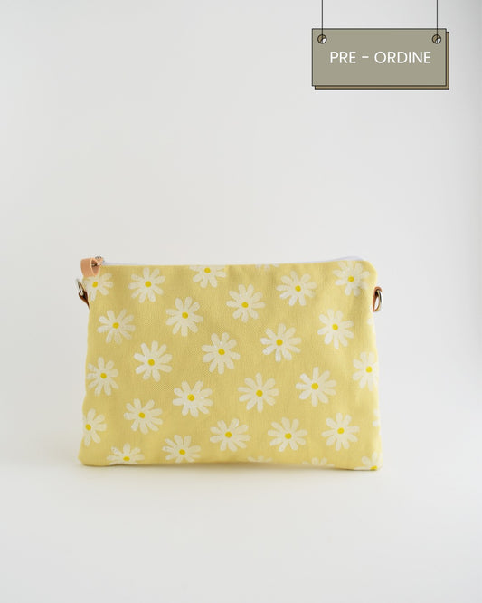 PRE ORDINE Pochette maxi VANIGLIA - giallo canarino margherite