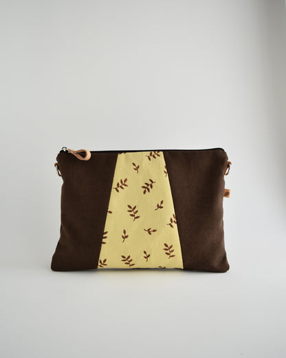 Pochette maxi VANIGLIA - cioccolato e giallo canarino