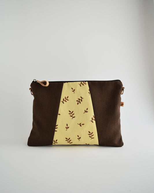 Pochette maxi VANIGLIA - cioccolato e giallo canarino