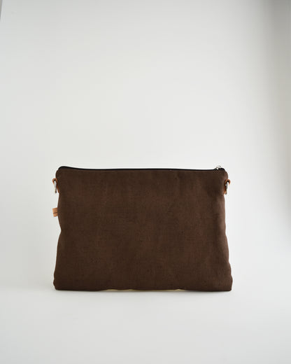 Pochette maxi VANIGLIA - cioccolato e giallo canarino