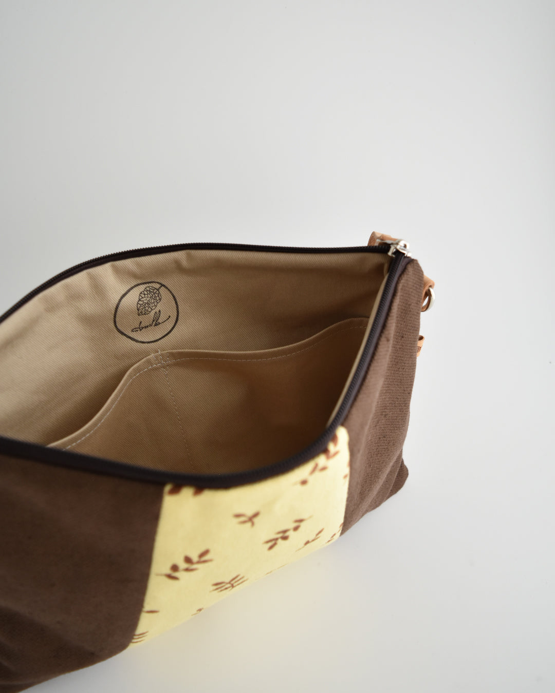 Pochette maxi VANIGLIA - cioccolato e giallo canarino