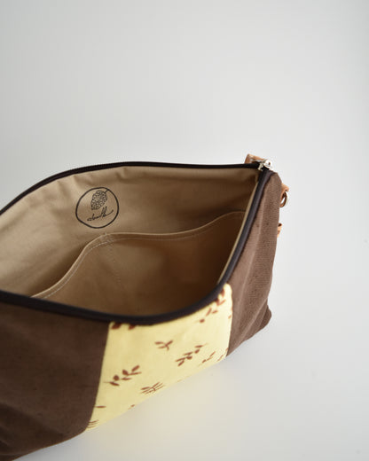 Pochette maxi VANIGLIA - cioccolato e giallo canarino