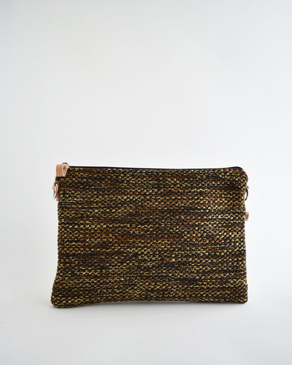 Pochette maxi VANIGLIA - essenziale melange marrone e giallo