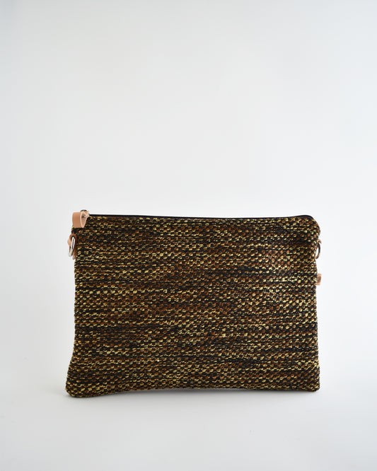 Pochette maxi VANIGLIA - essenziale melange marrone e giallo