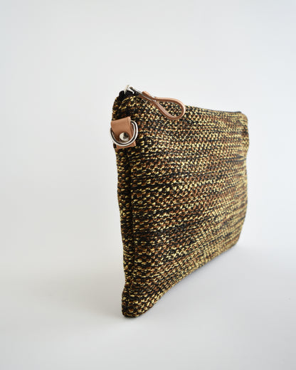 Pochette maxi VANIGLIA - essenziale melange marrone e giallo