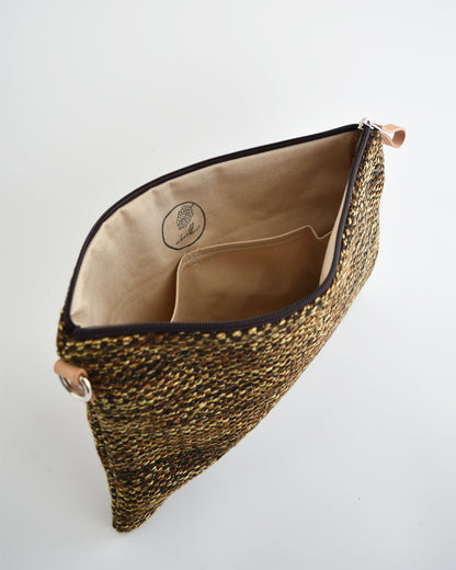 Pochette maxi VANIGLIA - essenziale melange marrone e giallo
