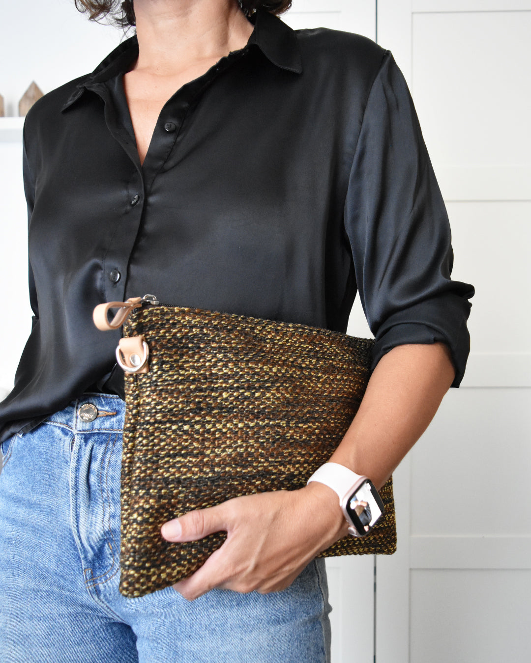 Pochette maxi VANIGLIA - essenziale melange marrone e giallo