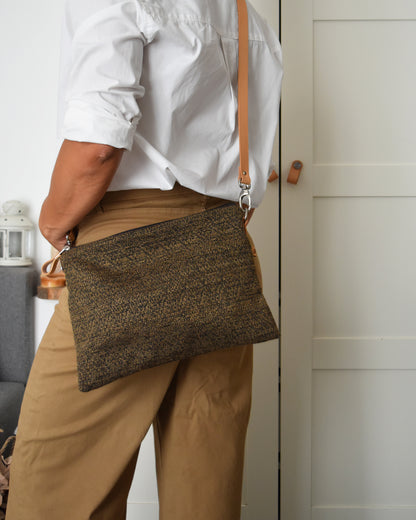 Pochette maxi VANIGLIA - essenziale nero e caramello