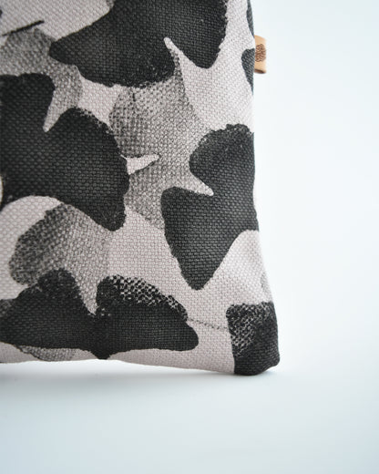 Pochette maxi VANIGLIA - fiore di loto stampa gingko