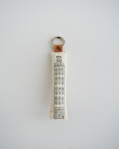 Portachiavi morbidosi in tessuto stampato a mano