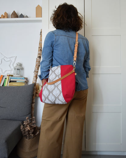 Borsa hobo bag TILIA - magenta e beige