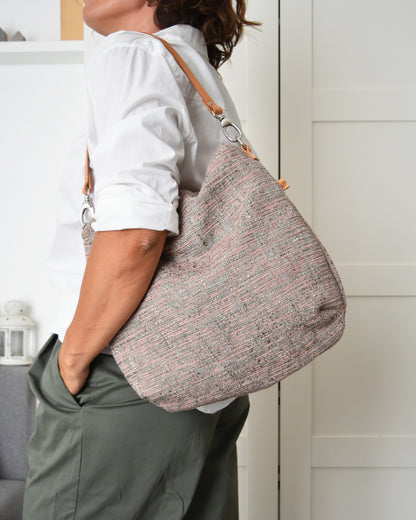 Borsa hobo bag TILIA - essenziale grigio rosa