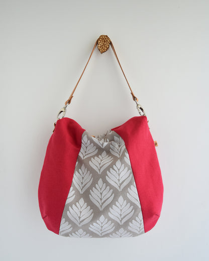 Borsa hobo bag TILIA - magenta e beige