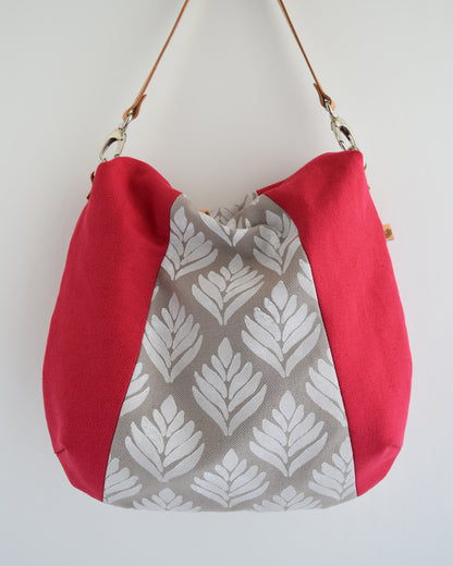 Borsa hobo bag TILIA - magenta e beige