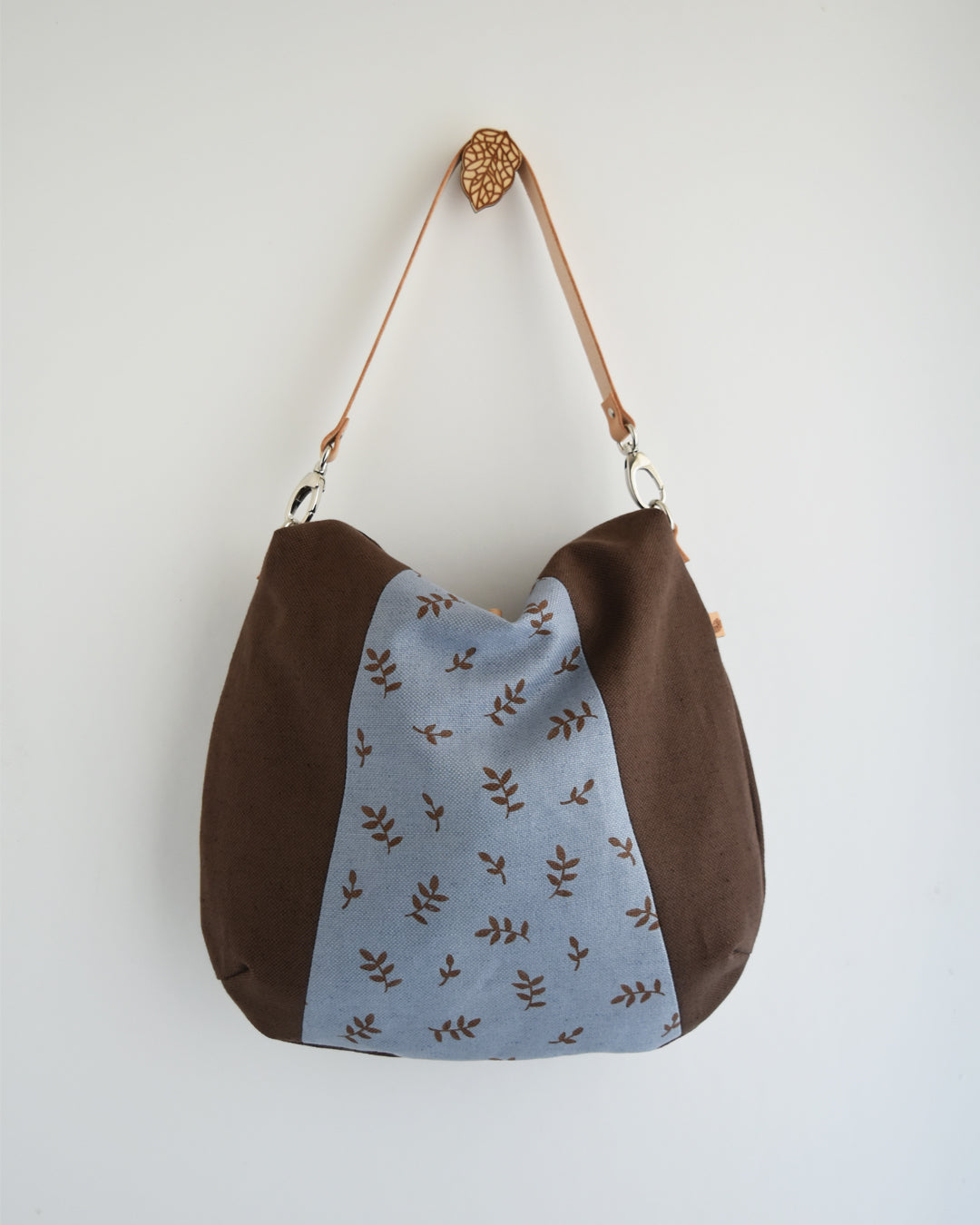 PRE ORDINE - Borsa hobo bag TILIA - cioccolato e cerueleo