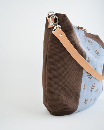 PRE ORDINE - Borsa hobo bag TILIA - cioccolato e cerueleo