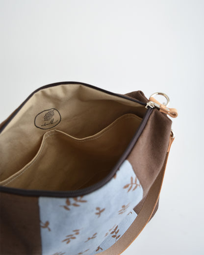 PRE ORDINE - Borsa hobo bag TILIA - cioccolato e cerueleo