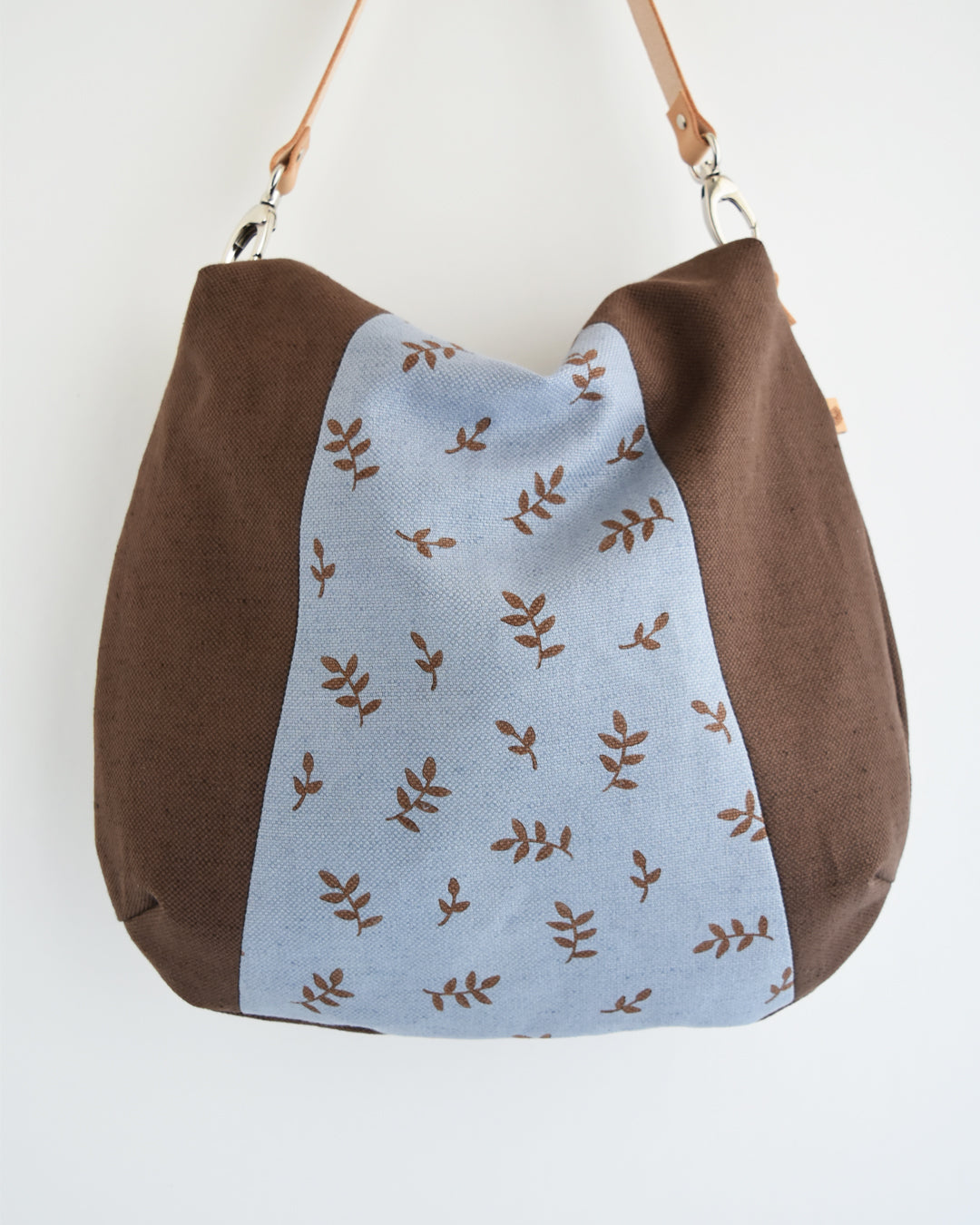PRE ORDINE - Borsa hobo bag TILIA - cioccolato e cerueleo