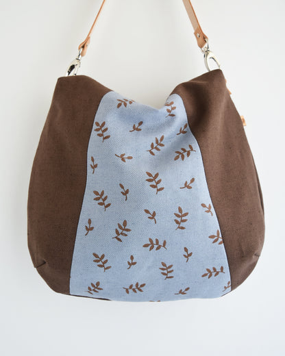 PRE ORDINE - Borsa hobo bag TILIA - cioccolato e cerueleo