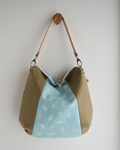 Borsa hobo bag TILIA - yuta e celeste acqua