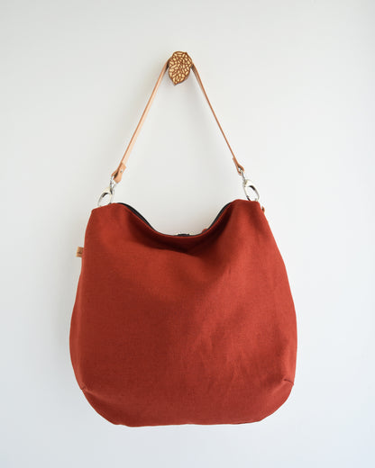Borsa hobo bag TILIA - geometrica terra cotta + caramello + avena