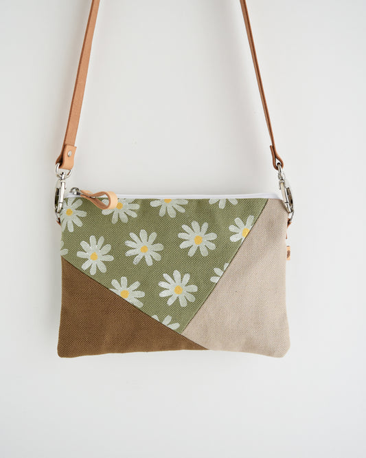 Tracollina GELSOMINO stampa margherite verde prato + avena + caramello