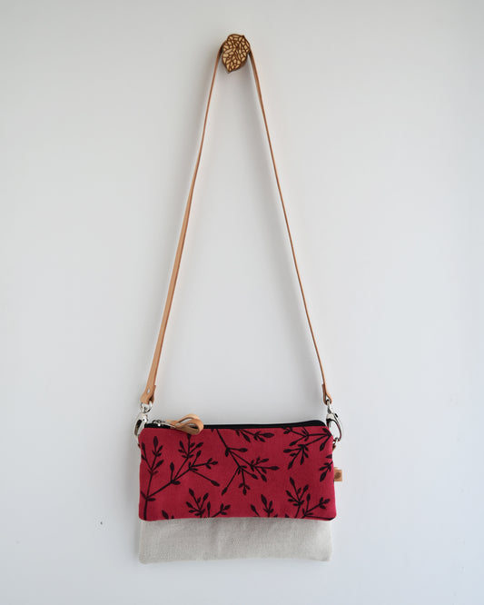 Tracolla doppia CAMELIA natural + magenta bacche