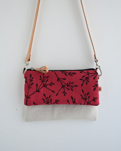 Tracolla doppia CAMELIA natural + magenta bacche