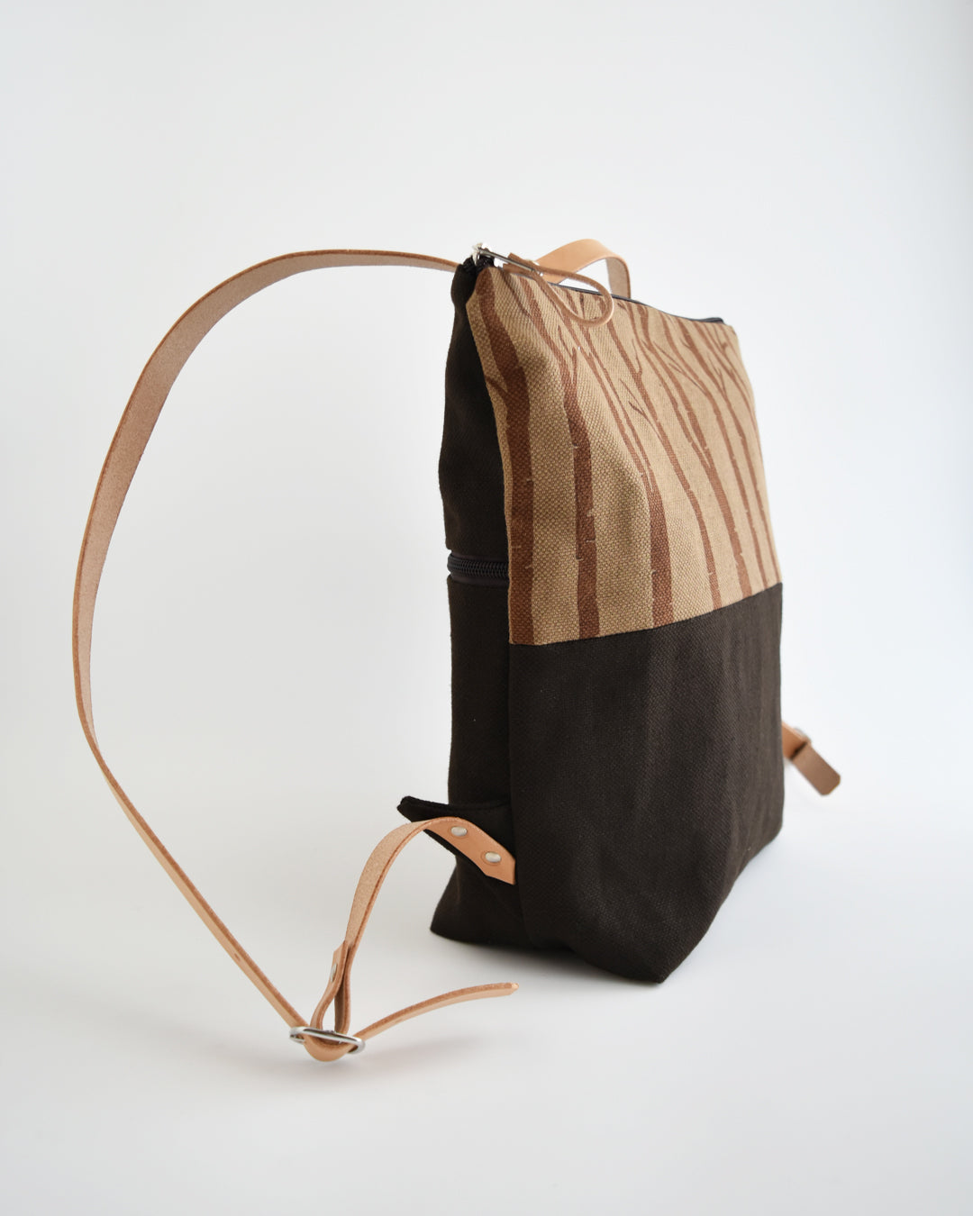 Zaino borsa CACTUS testa di moro +caramello stampa bosco