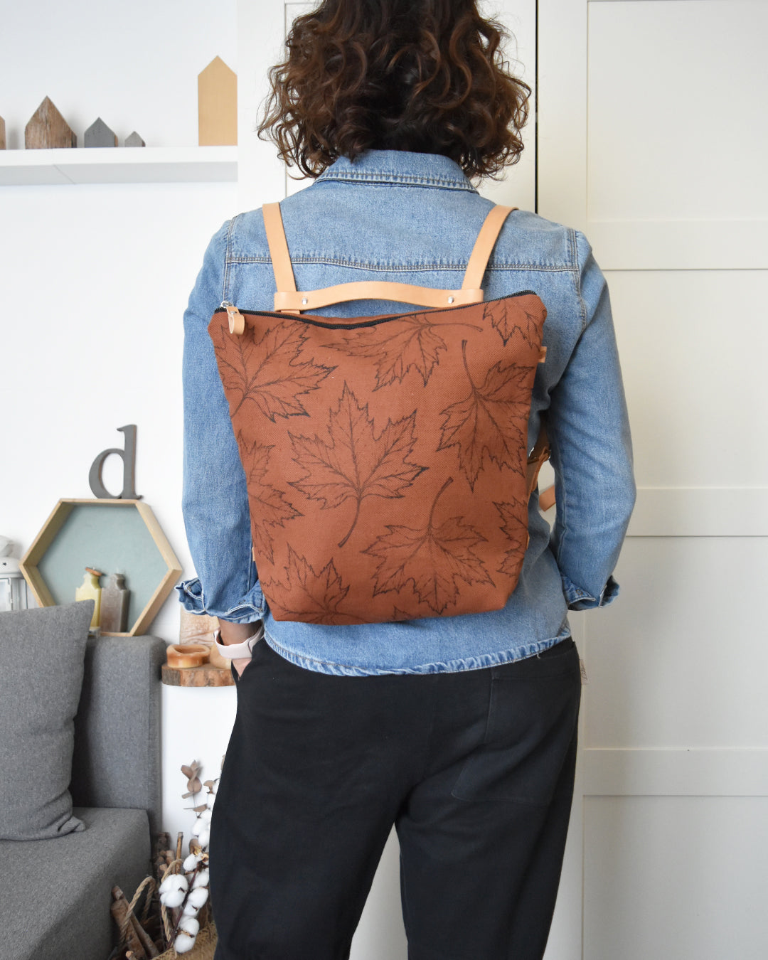 Zaino borsa CACTUS ruggine stampa acero