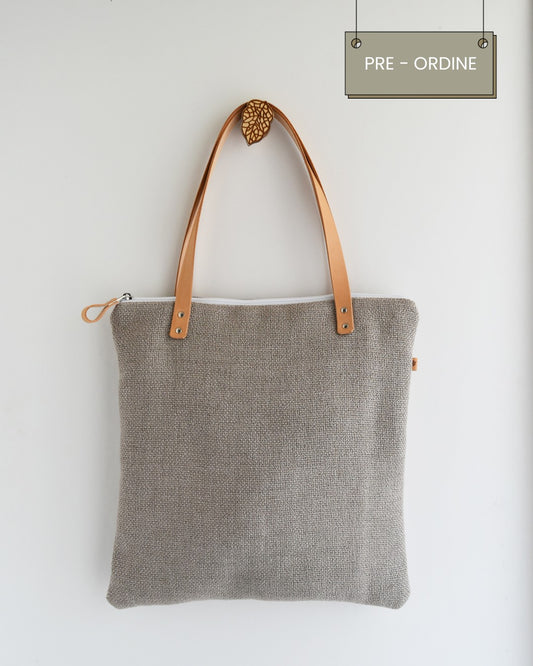 PRE - ORDINE Borsa QUADRIFOGLIO - essenziale beige