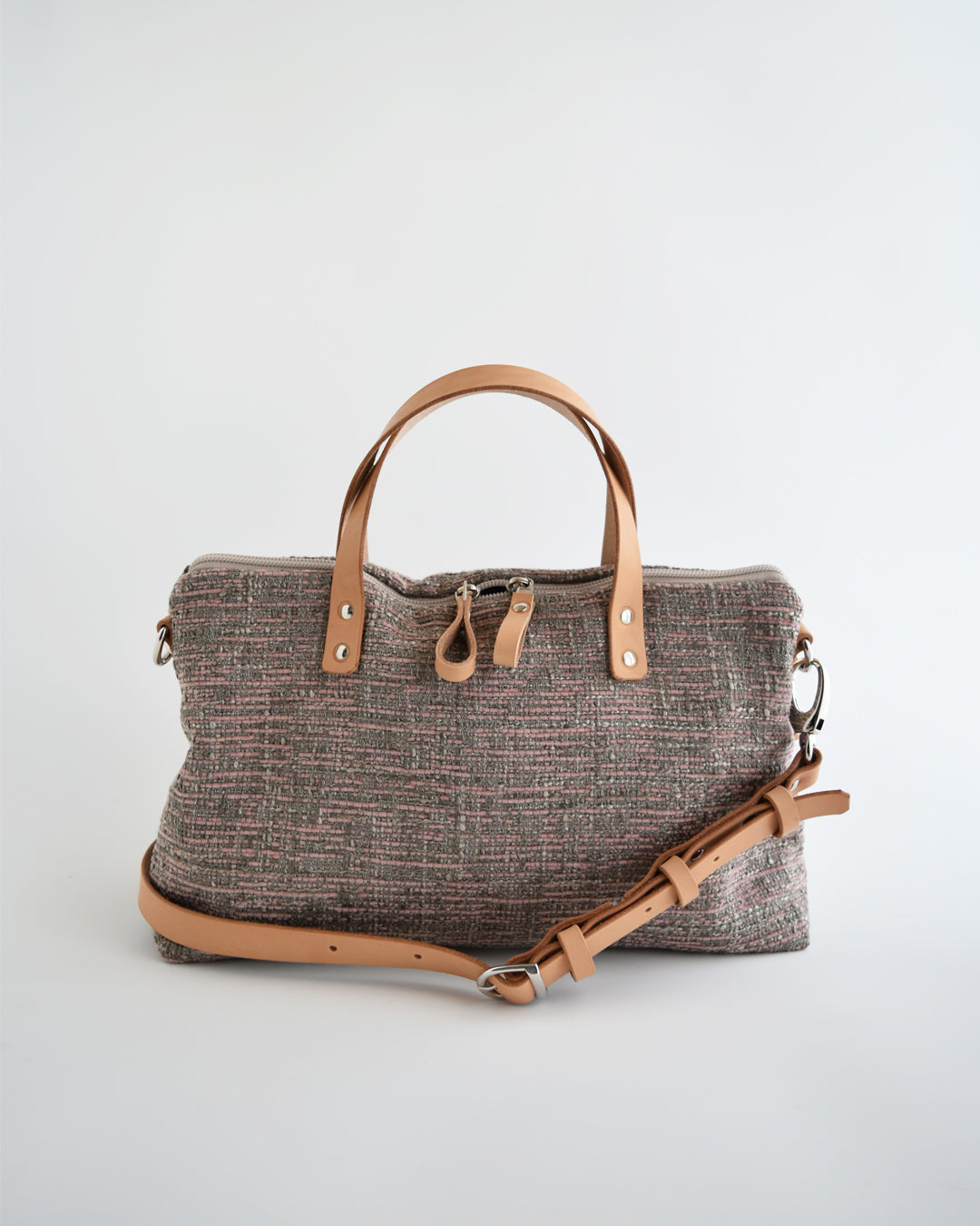 Borsa bauletto CANNELLA essenziale grigio e rosa