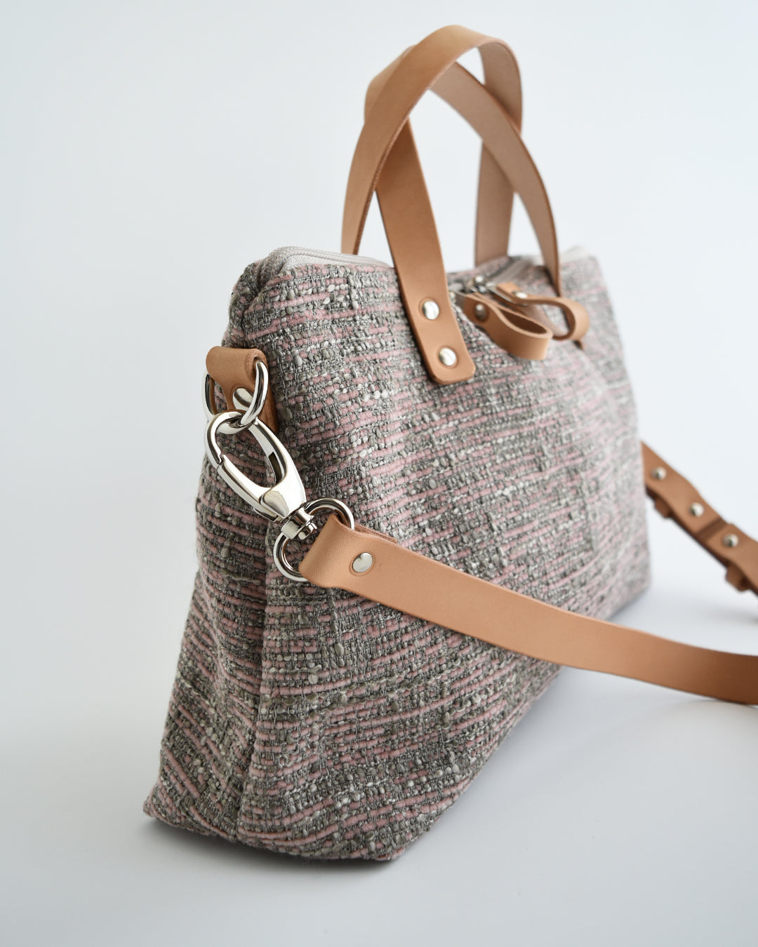 Borsa bauletto CANNELLA essenziale grigio e rosa