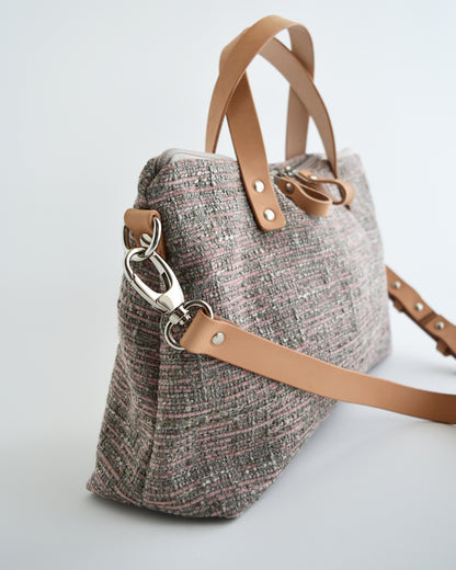 Borsa bauletto CANNELLA essenziale grigio e rosa