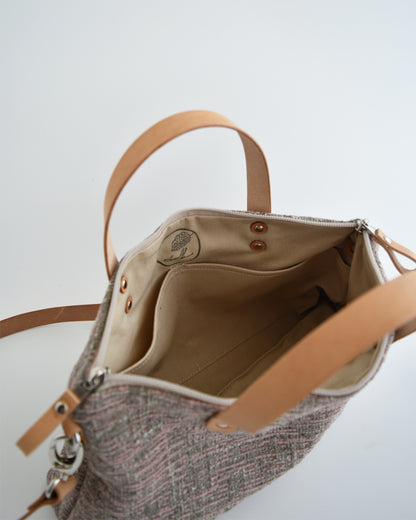 Borsa bauletto CANNELLA essenziale grigio e rosa