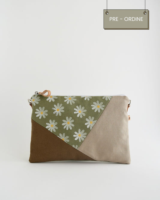 PRE ORDINE Pochette maxi VANIGLIA - prato+caramello+avena margherite