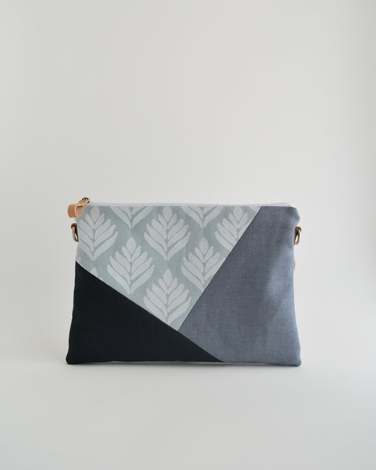 Pochette maxi VANIGLIA - celeste+ceruleo+blue23 stampa achillea