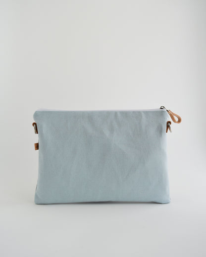 Pochette maxi VANIGLIA - celeste+ceruleo+blue23 stampa achillea