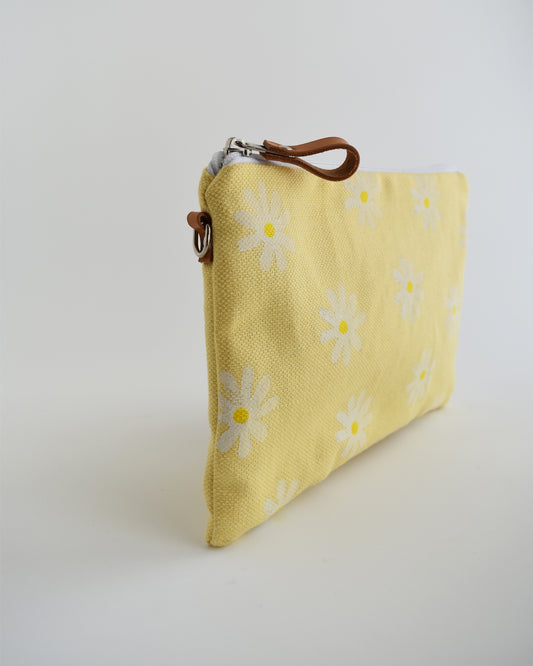 Pochette grande CHENZIA - giallo canarino margherite
