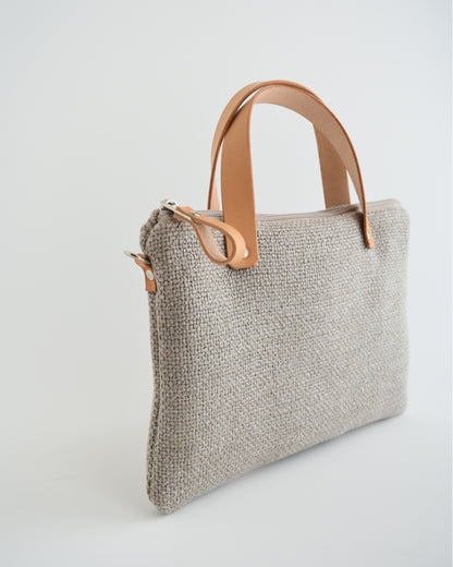 Pochette grande CHENZIA con manici - essenziale beige
